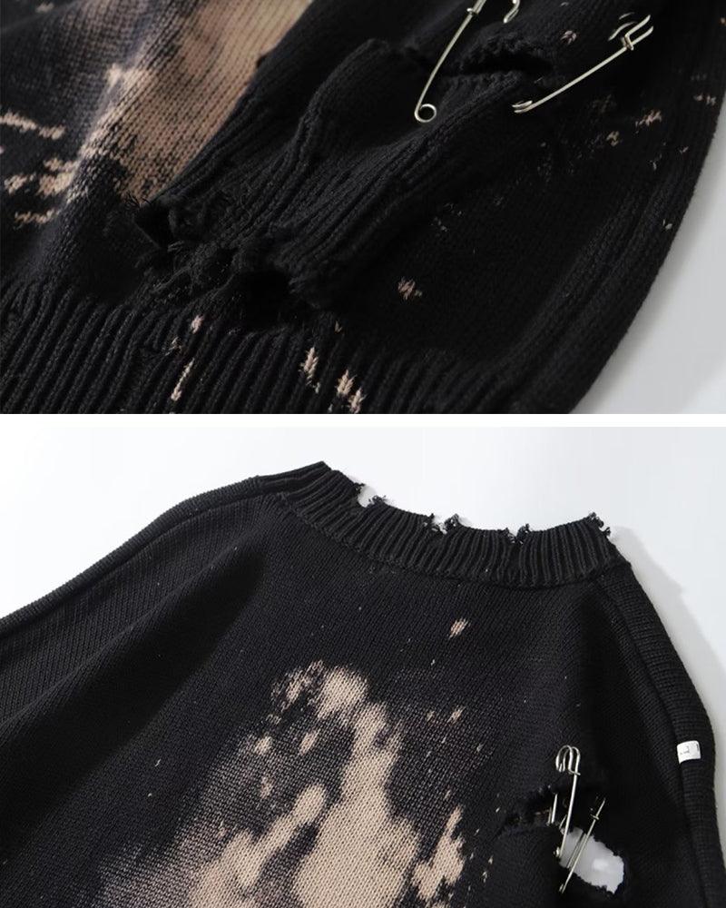 Streetwear Hole Pin Sweater