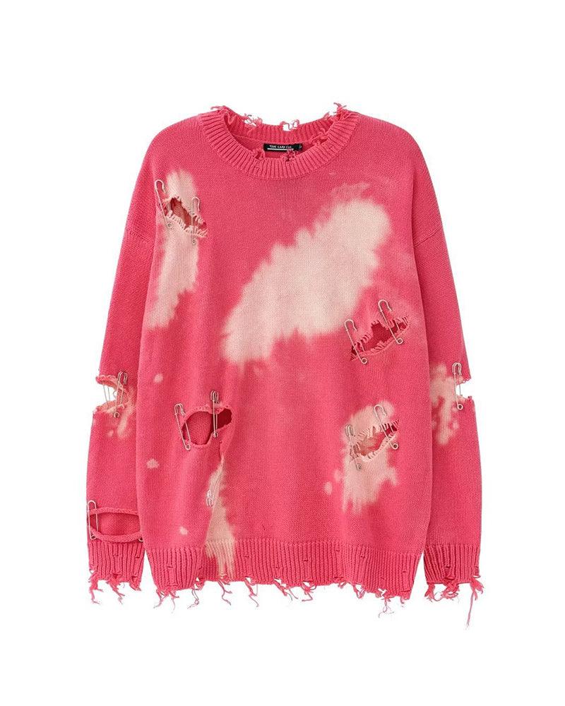 Streetwear Hole Pin Sweater