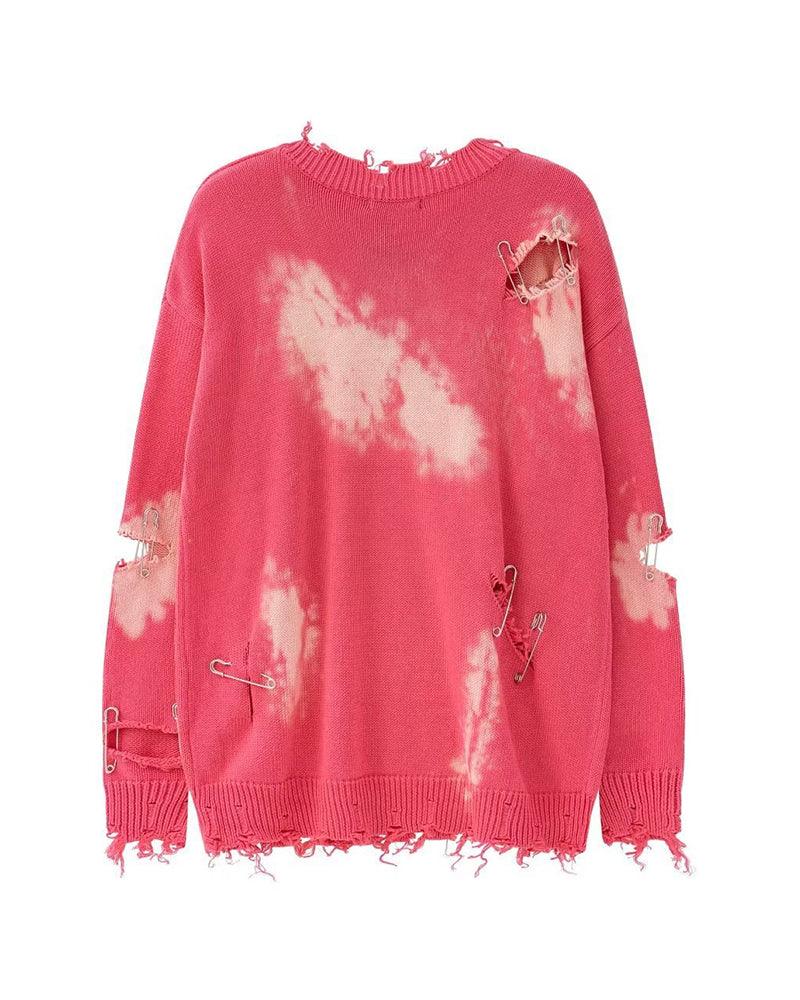 Streetwear Hole Pin Sweater