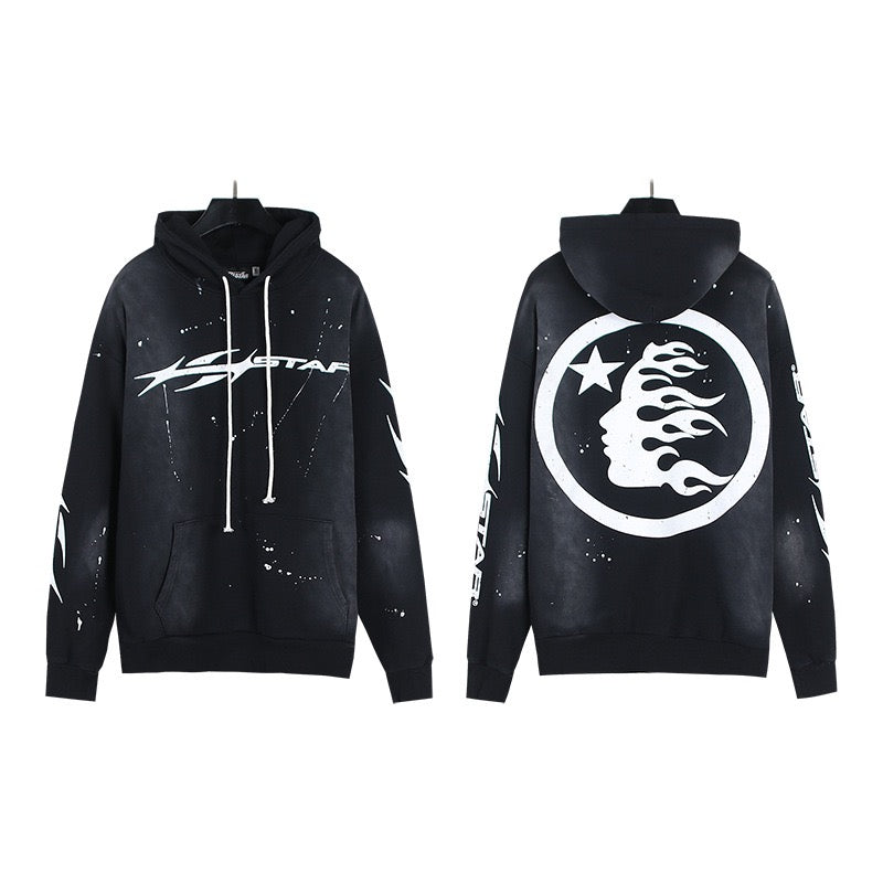 HELLSTAR Flame Logo Black Hoodie