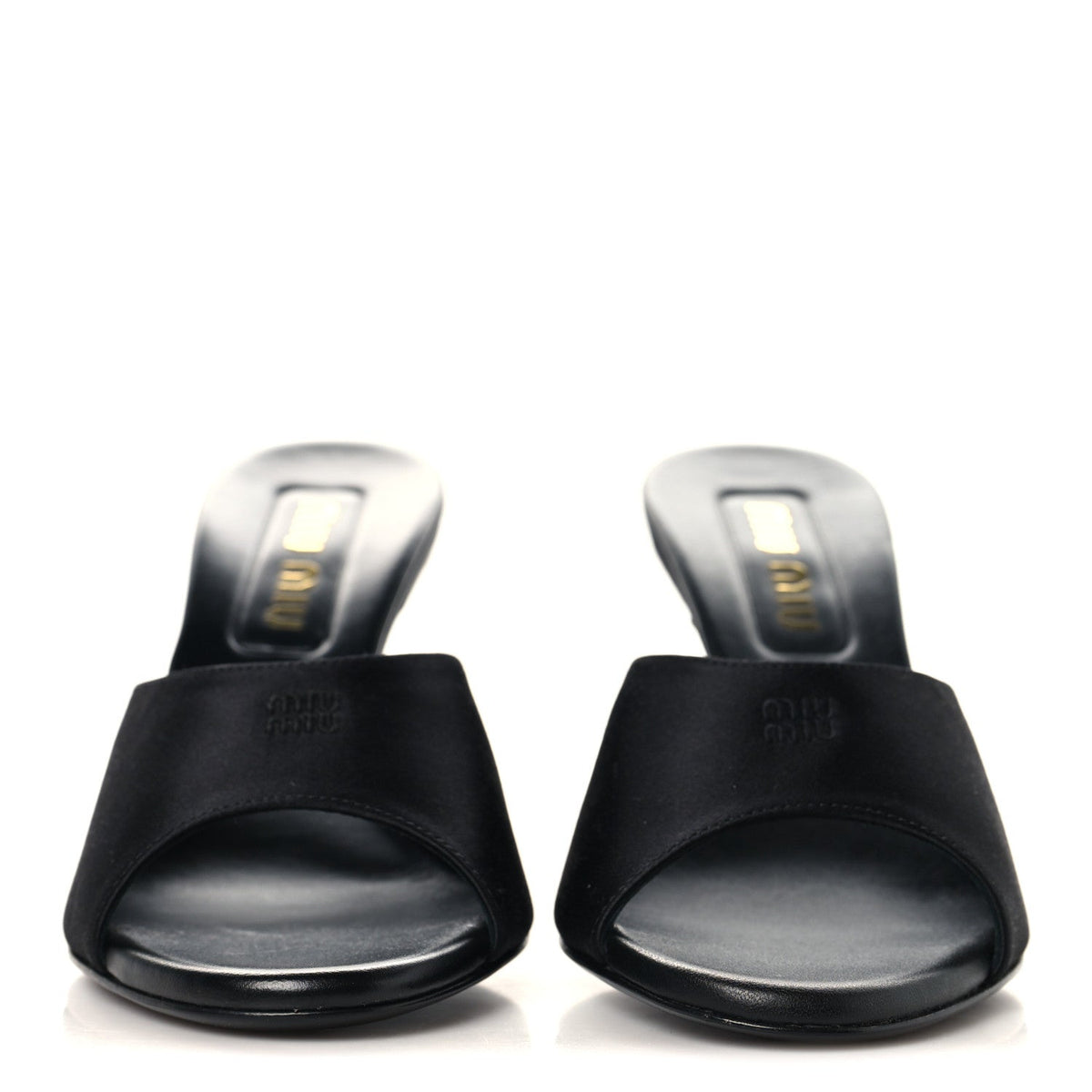 Satin Logo Sandals 38 Black