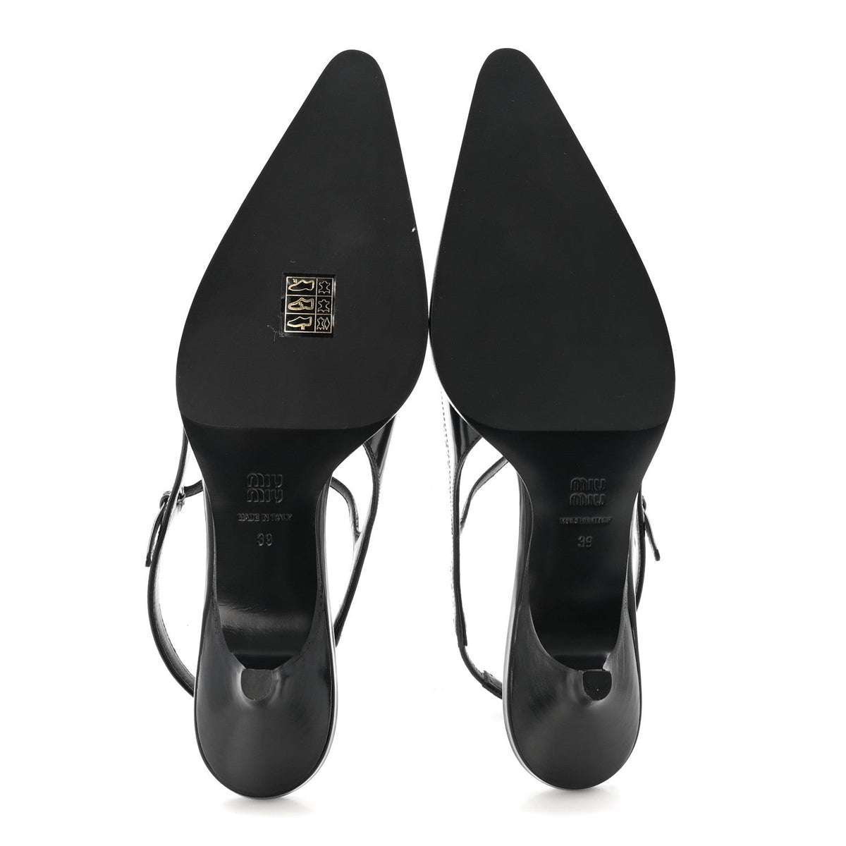 Calfskin Brogue Slingback Pumps 39 Black
