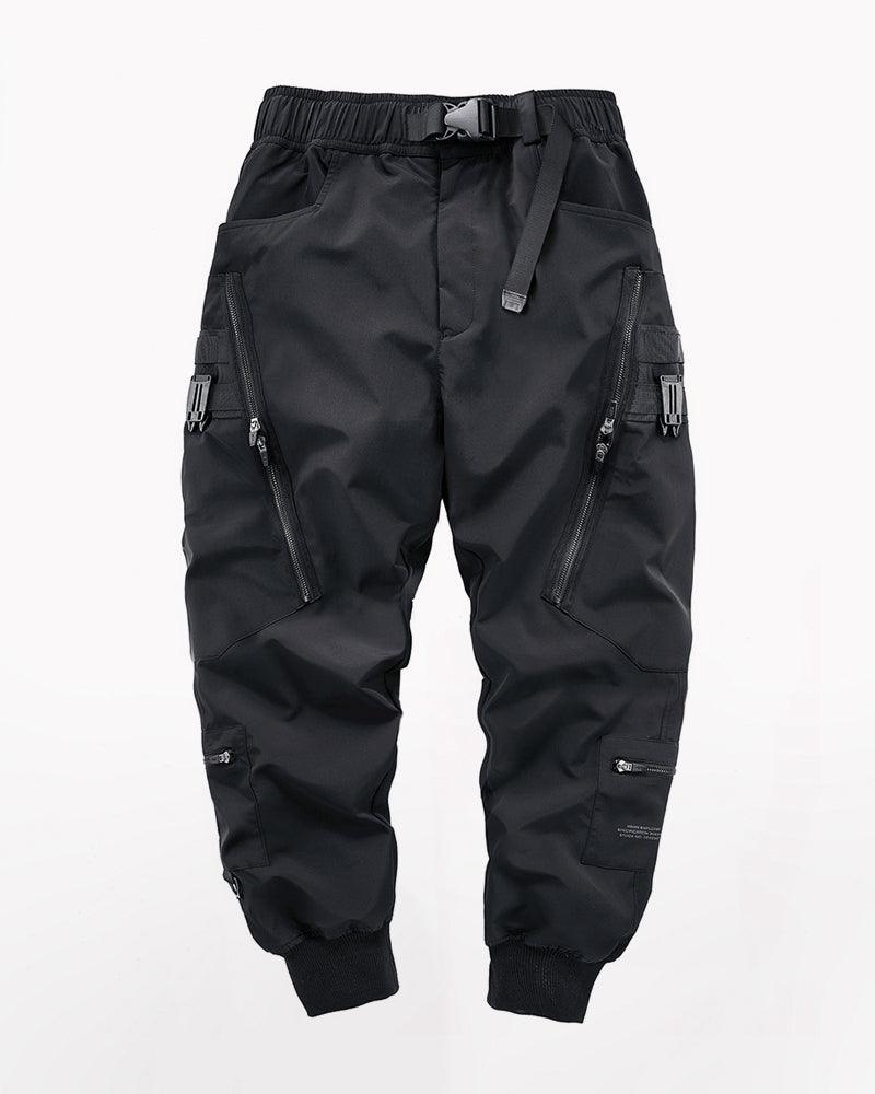 Techwear Black Zip Pocket Cargo Pants