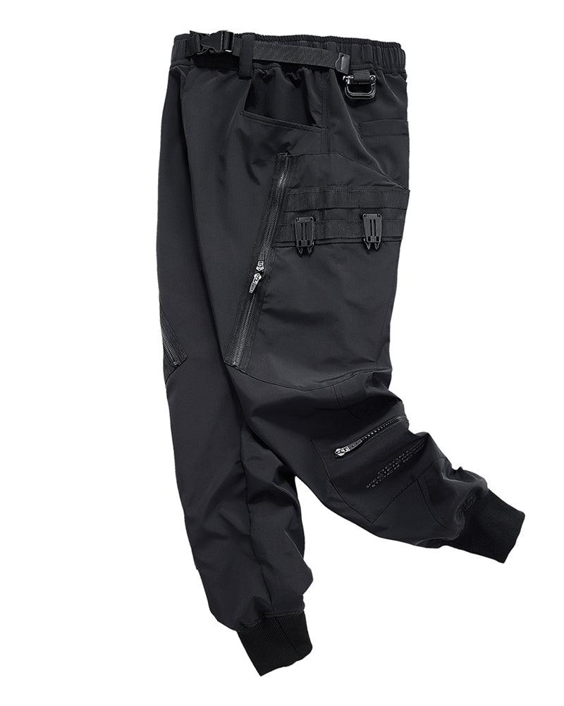 Techwear Black Zip Pocket Cargo Pants