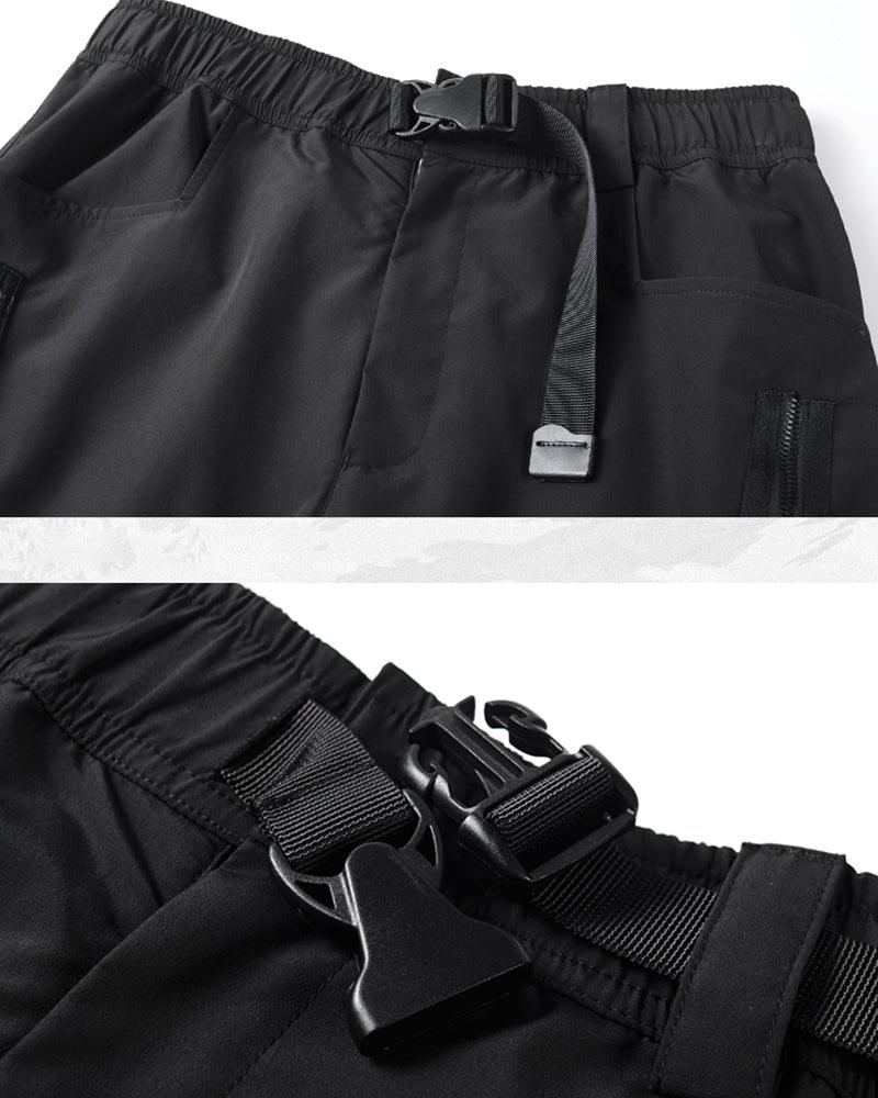 Techwear Black Zip Pocket Cargo Pants