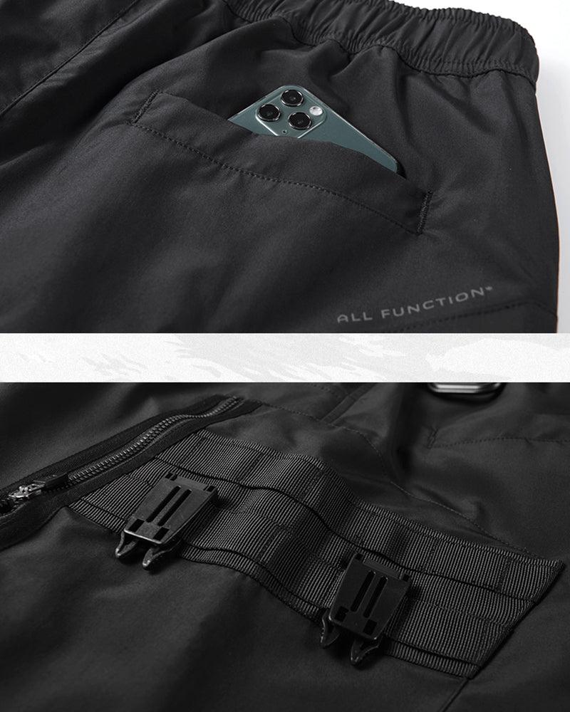 Techwear Black Zip Pocket Cargo Pants