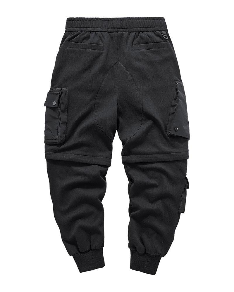 Detachable Functional Black Cargo Pants