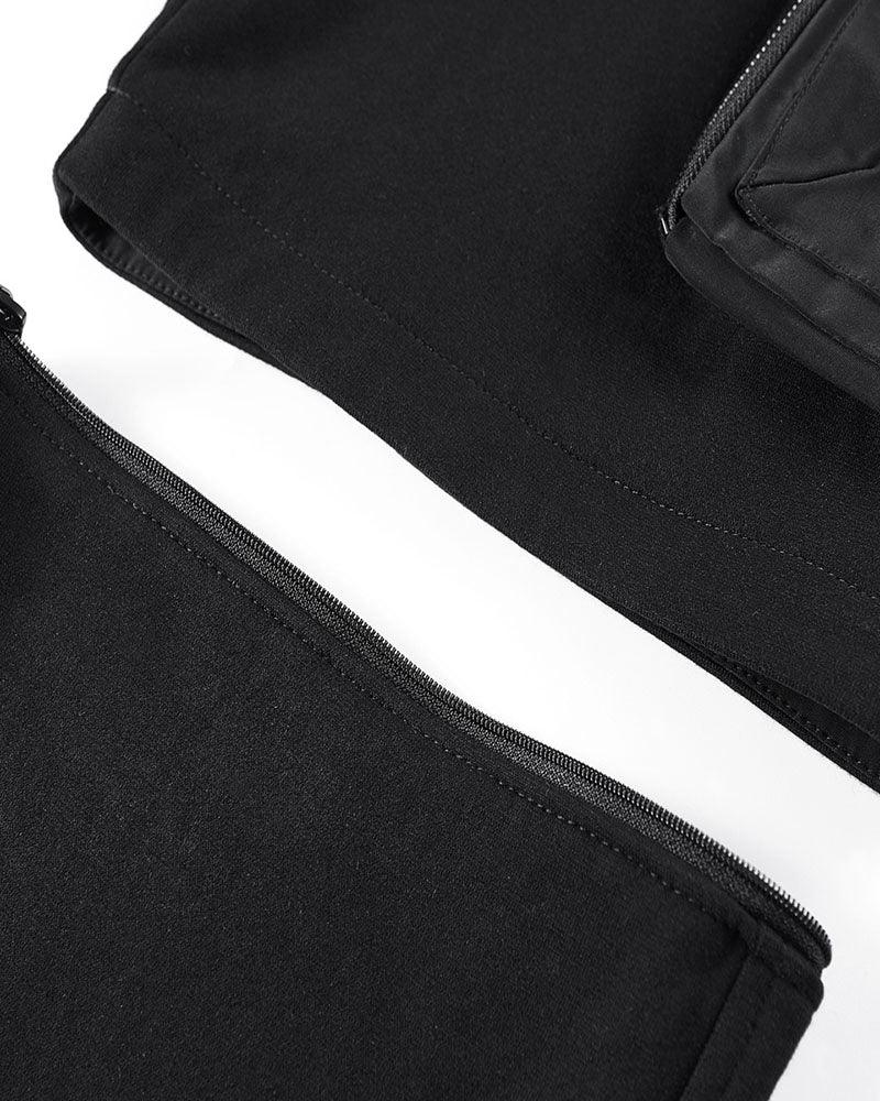 Detachable Functional Black Cargo Pants