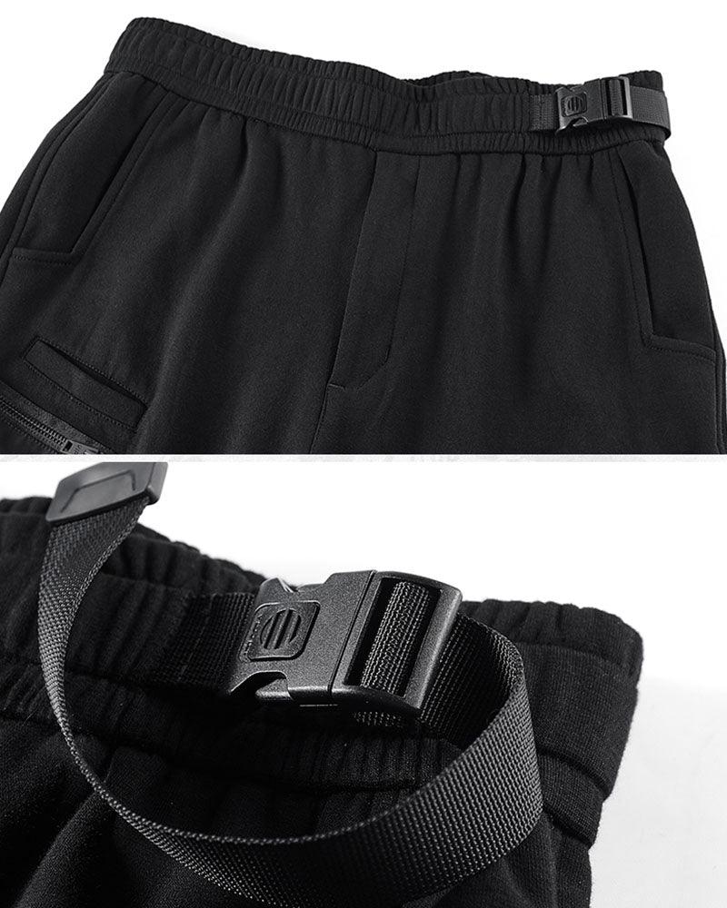 Detachable Functional Black Cargo Pants