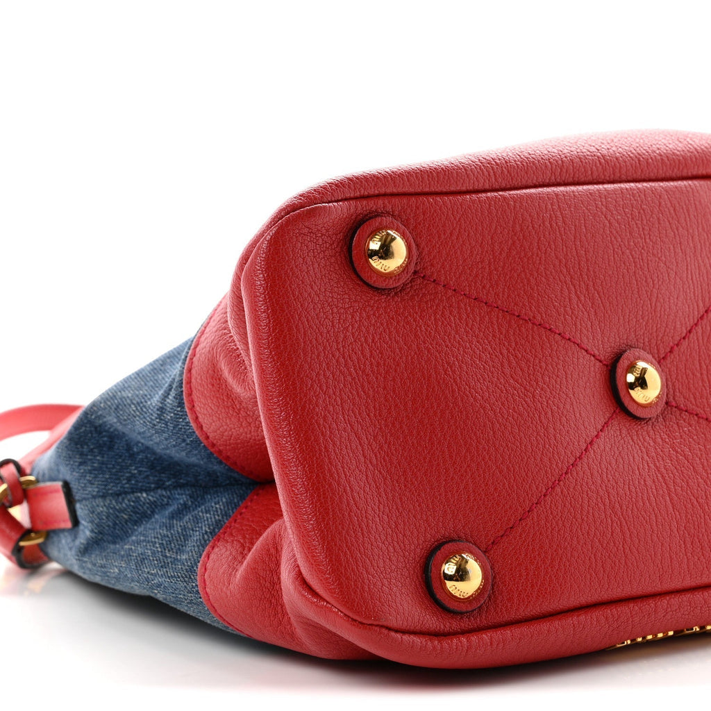 Denim Madras Hobo Bag Blue Fuoco