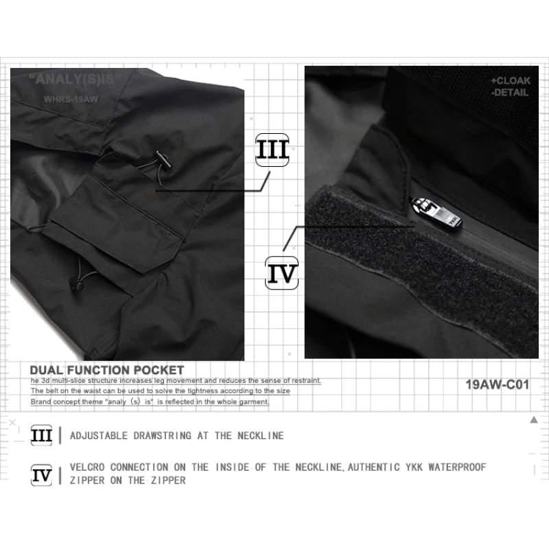 Techwear Waterproof Cyberpunk Samurai Cloak Jacket