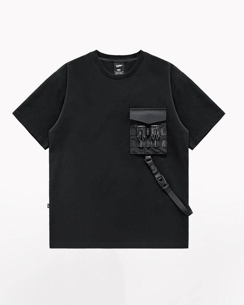 Functional Chest Bag Ribbon Techwear T-Shirt