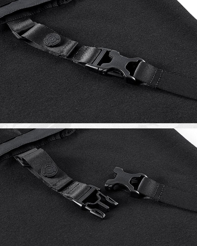 Functional Chest Bag Ribbon Techwear T-Shirt