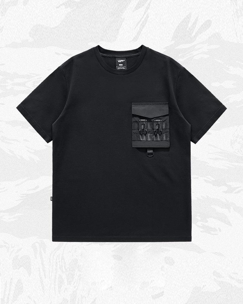 Functional Chest Bag Ribbon Techwear T-Shirt