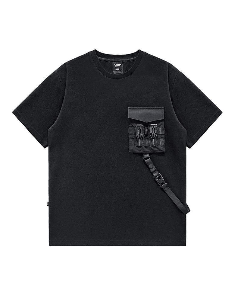 Functional Chest Bag Ribbon Techwear T-Shirt
