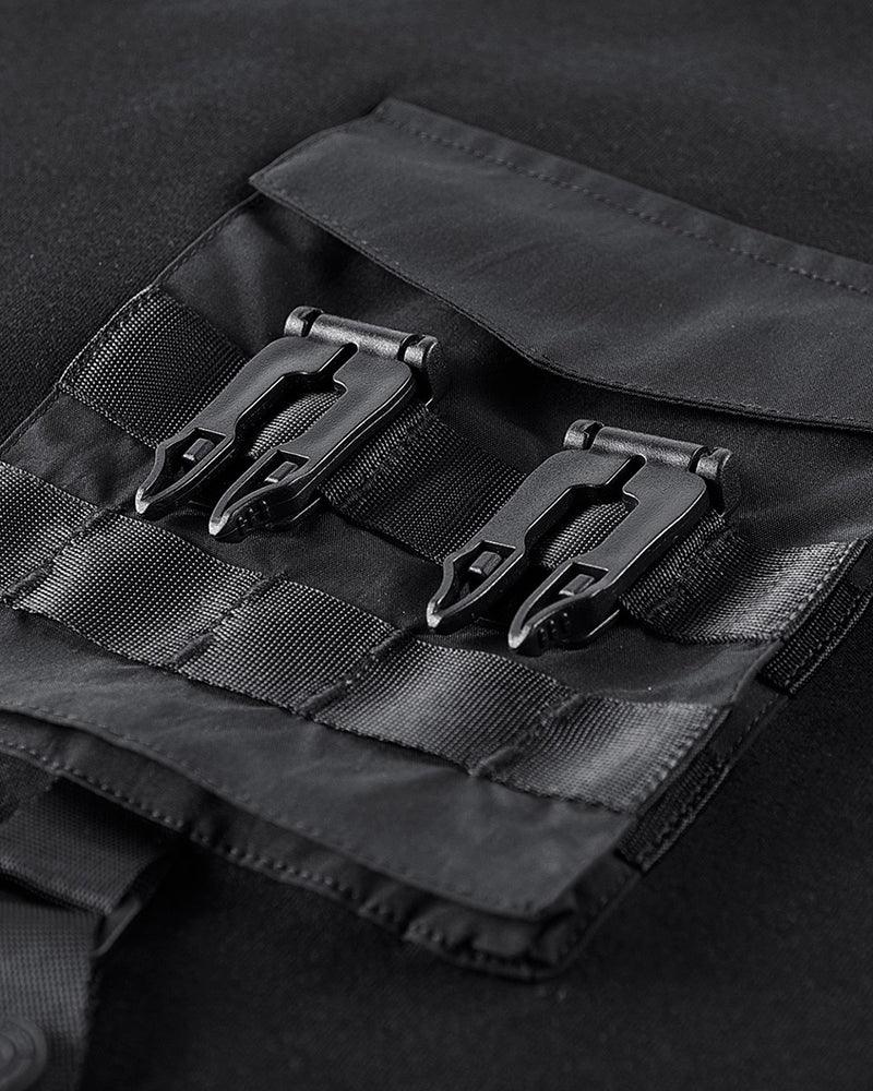 Functional Chest Bag Ribbon Techwear T-Shirt