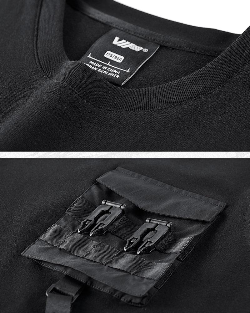 Functional Chest Bag Ribbon Techwear T-Shirt