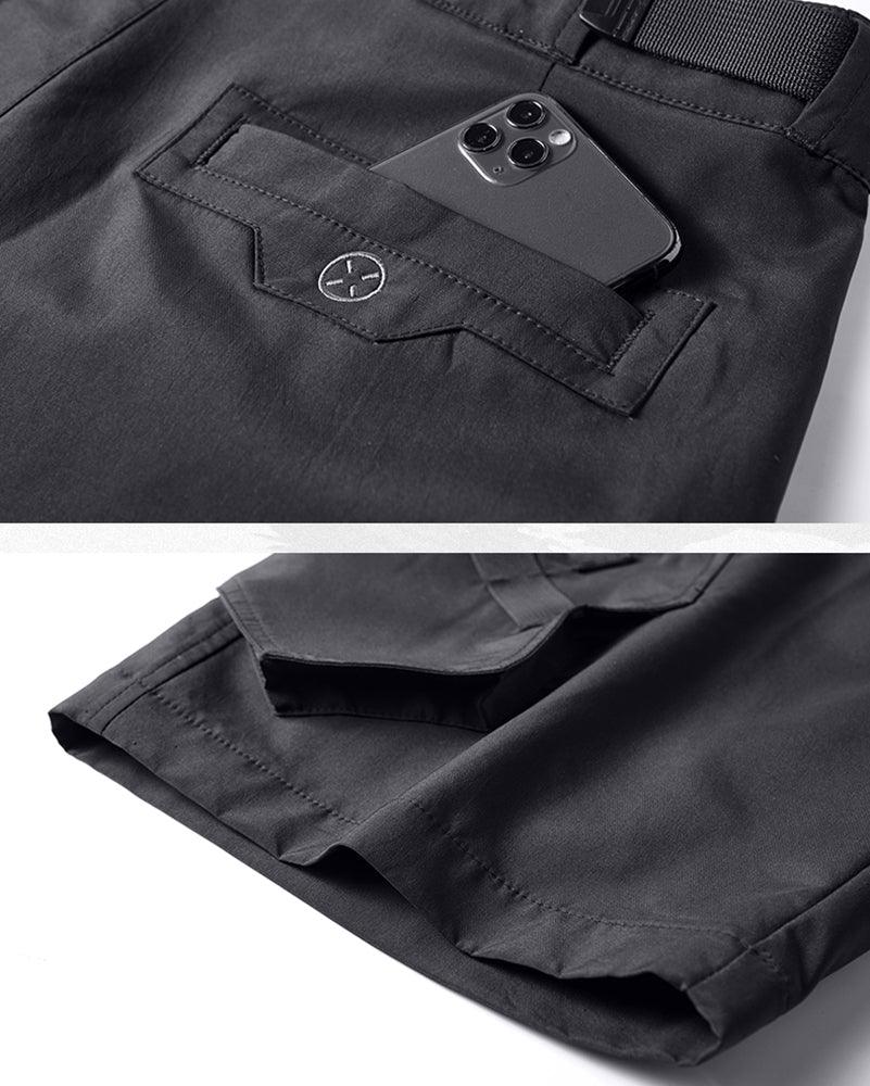 Functional Multi-Pocket Belt Cargo Shorts