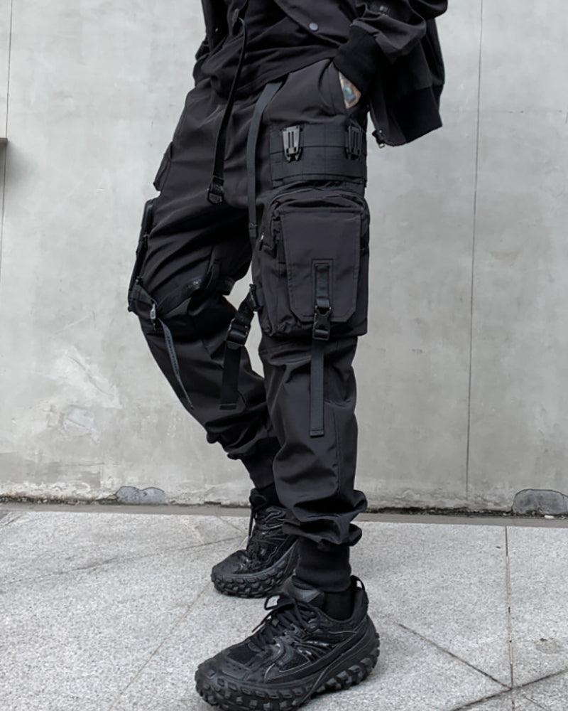 Functional Black Multi-Pocket Cargo Pants