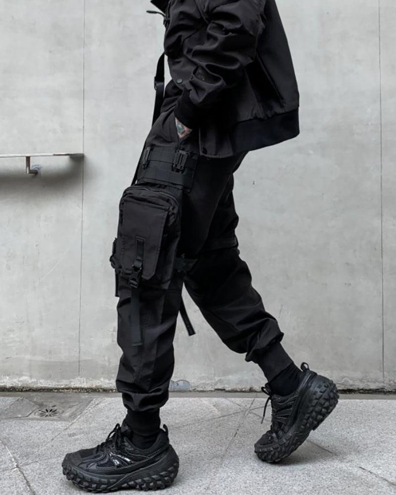Functional Black Multi-Pocket Cargo Pants