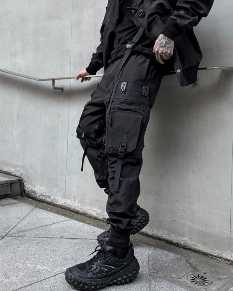 Functional Black Multi-Pocket Cargo Pants