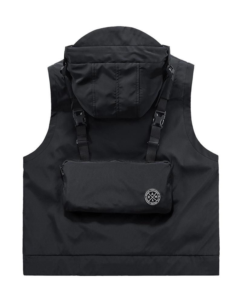 Functional Multi-Pocket Cargo Hooded Vest