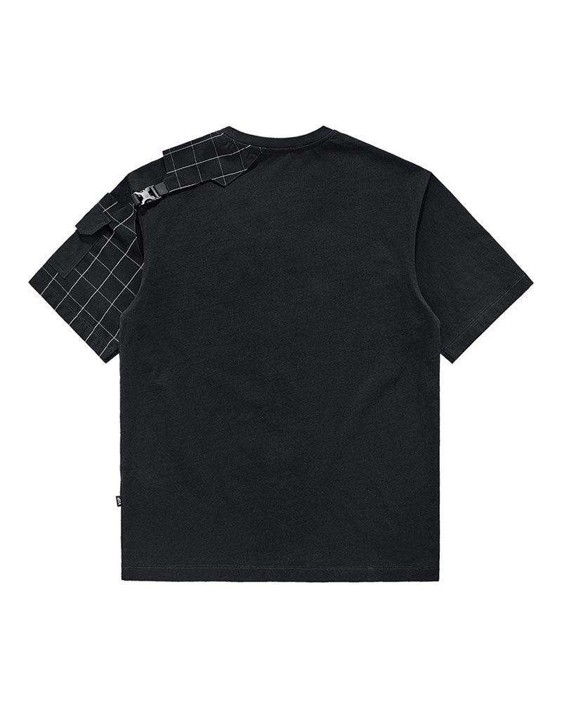 Functional Plaid Patchwork Techwear T-Shirt
