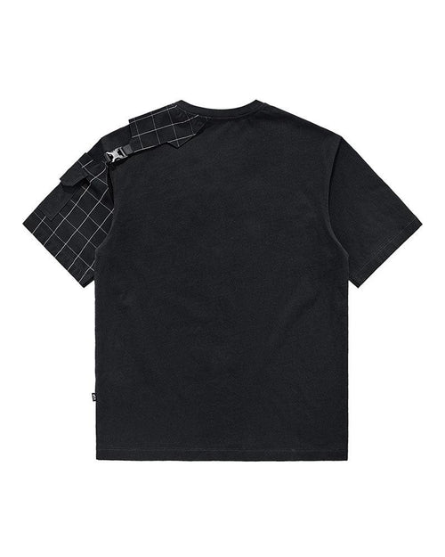 Functional Plaid Patchwork Techwear T-Shirt