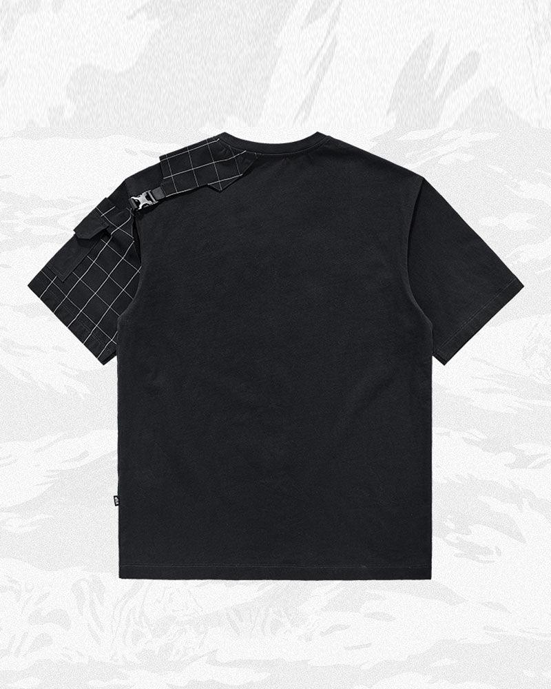 Functional Plaid Patchwork Techwear T-Shirt