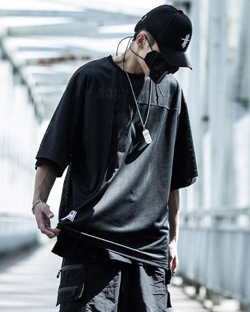 Fake Two-piece Mesh Techwear T-Shirt