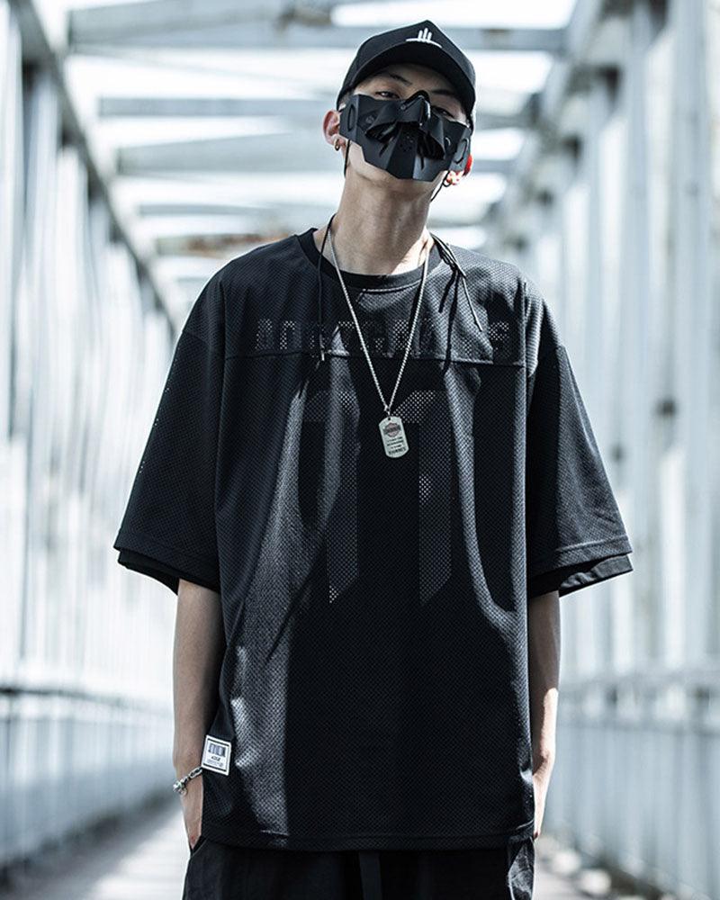 Fake Two-piece Mesh Techwear T-Shirt