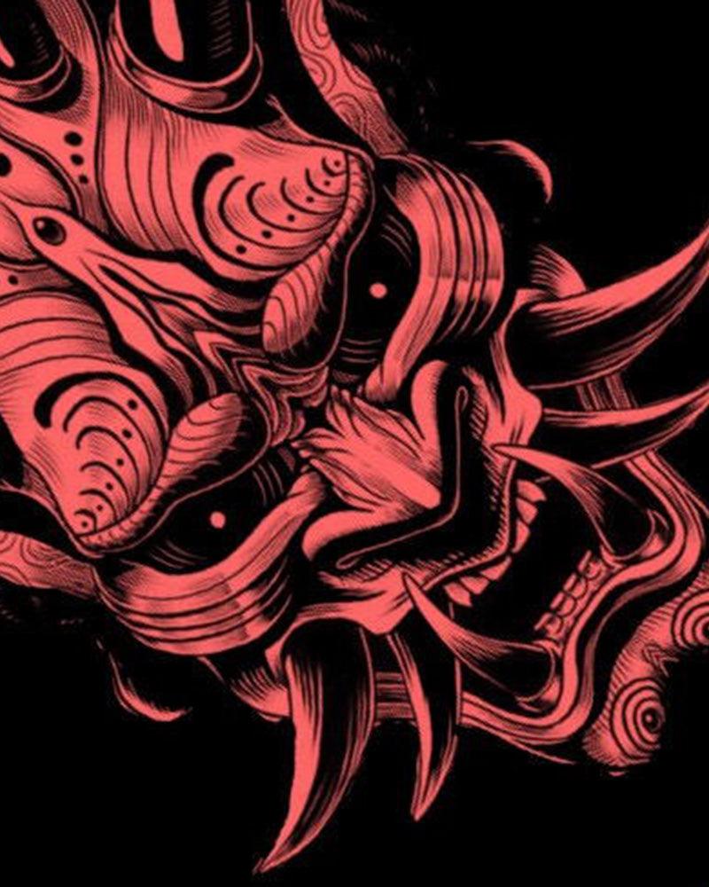 Streetwear Ninja Oni Graphic T-Shirt