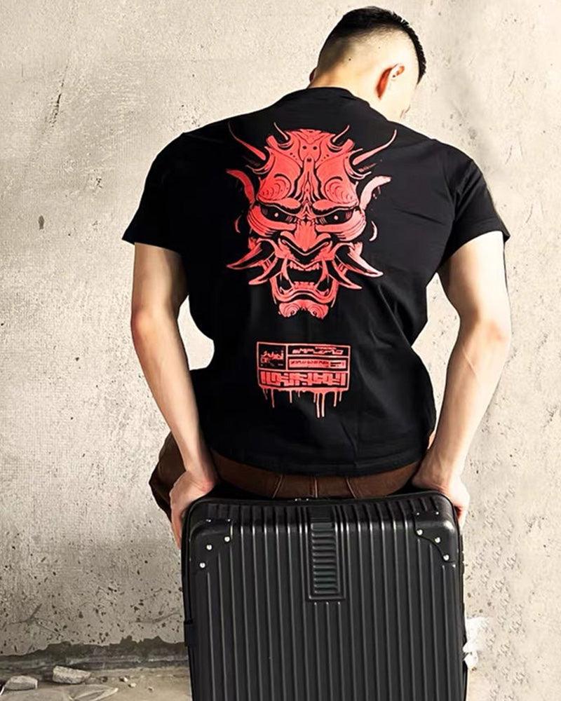 Streetwear Ninja Oni Graphic T-Shirt