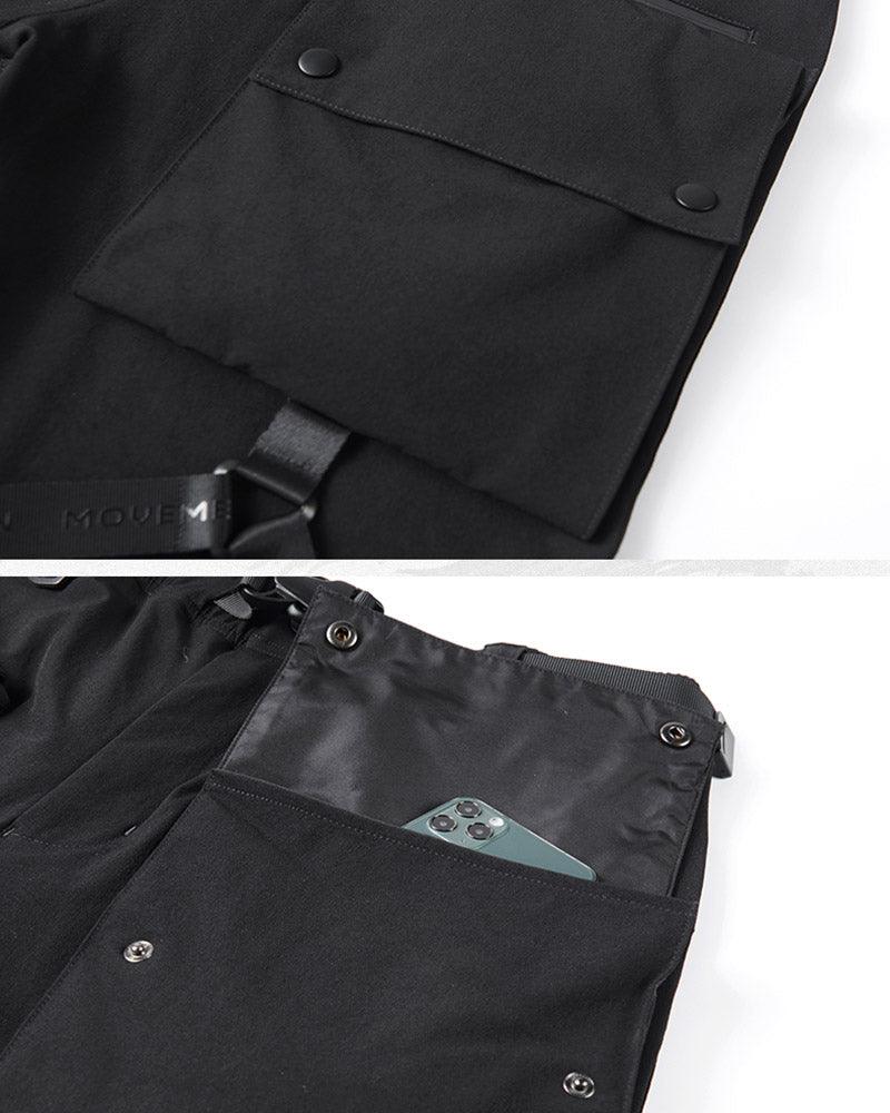 Black Paratrooper Techwear Cargo Pants