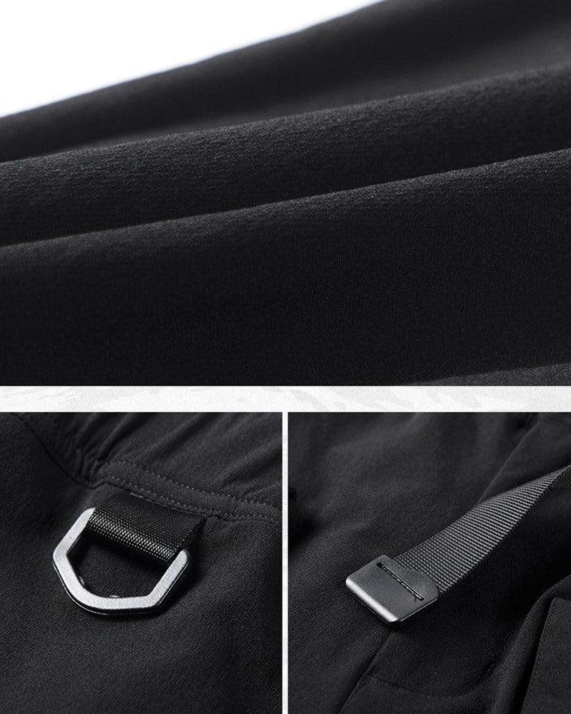 Black Paratrooper Techwear Cargo Pants
