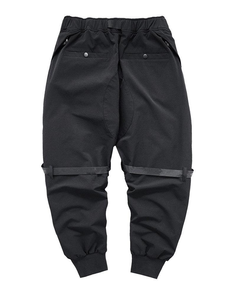 Black Paratrooper Techwear Cargo Pants