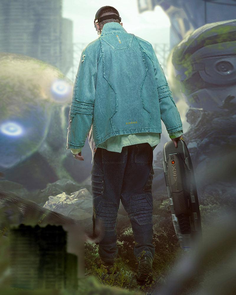 XIPHEVIL Cyberpunk Outfits Heavy Mecha Baggy Unisex Jeans