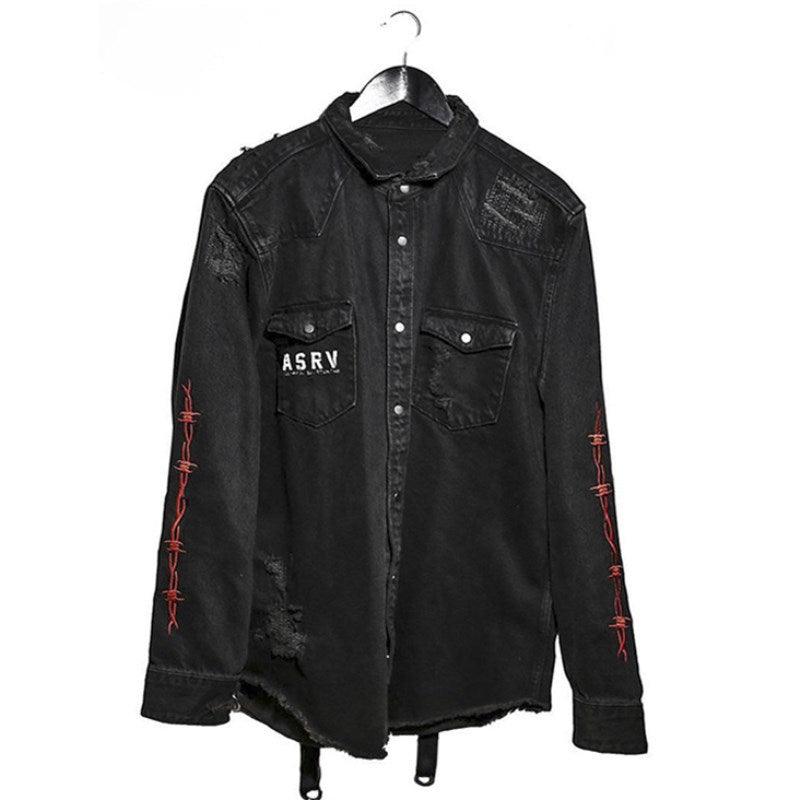 Techwear Harajuku Horns Denim Jacket