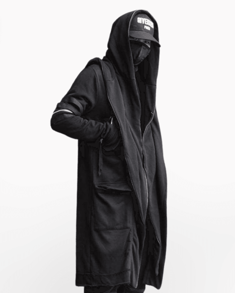 Futuristic Techwear Double-Layered Hooded Coat