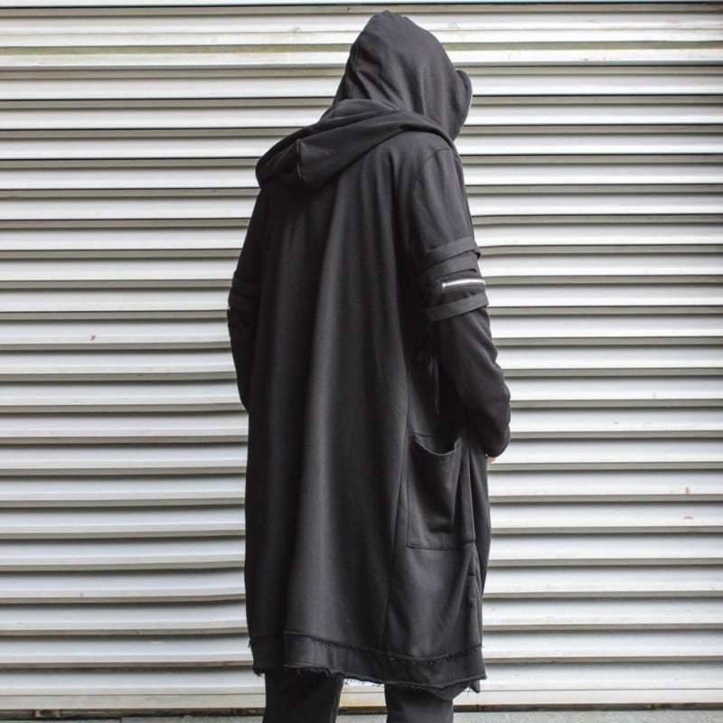 Futuristic Techwear Double-Layered Hooded Coat
