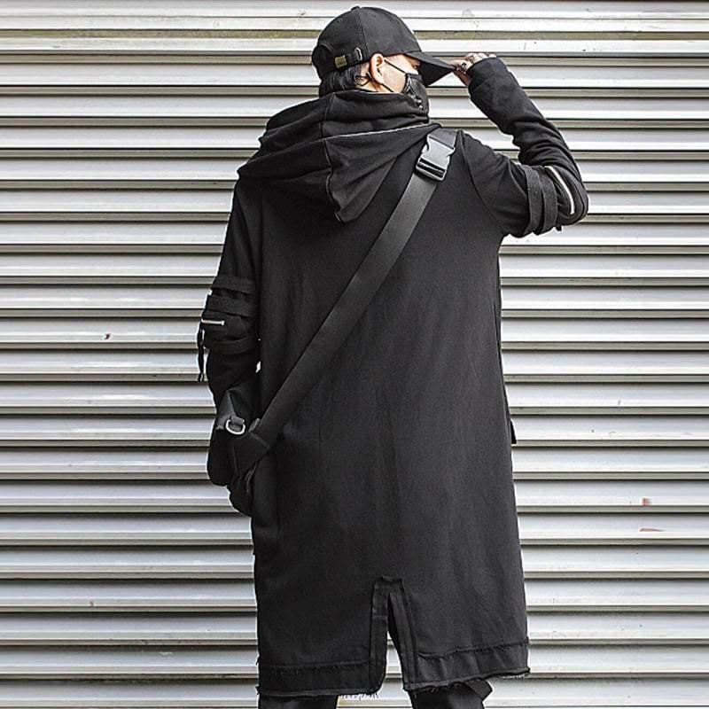 Futuristic Techwear Double-Layered Hooded Coat