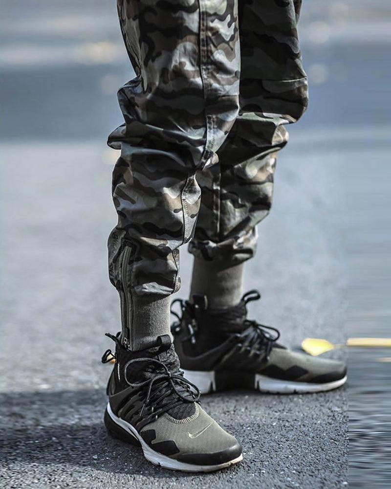 Techwear Slim Camo Cargo Pants