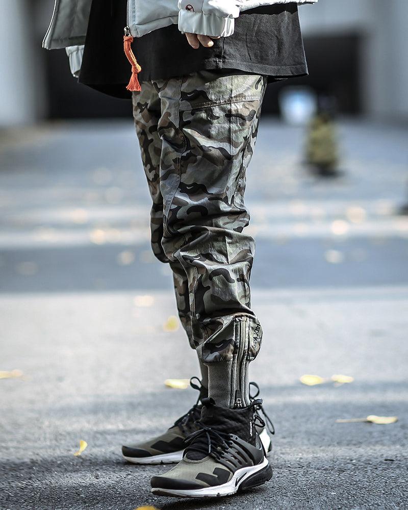 Techwear Slim Camo Cargo Pants