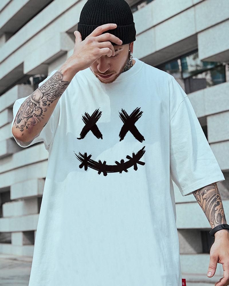 Oversize Streetwear Smiley Graphic T-Shirt