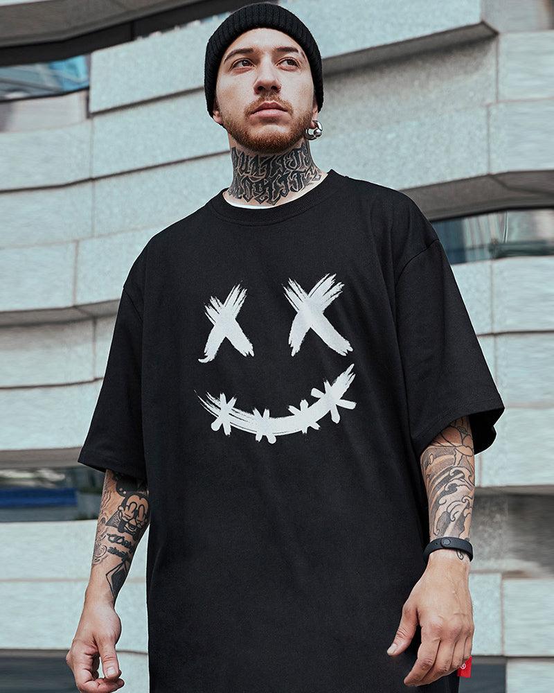 Oversize Streetwear Smiley Graphic T-Shirt
