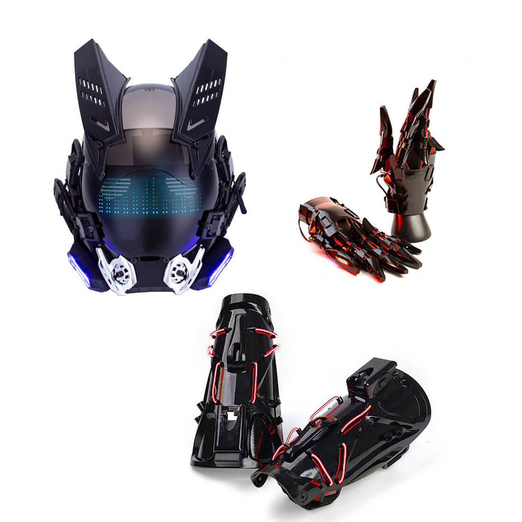 Cyberpunk Glowing Mechanical Hand Gloves