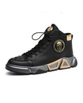 Motorcycle Leather High-top Techwear Sneakers