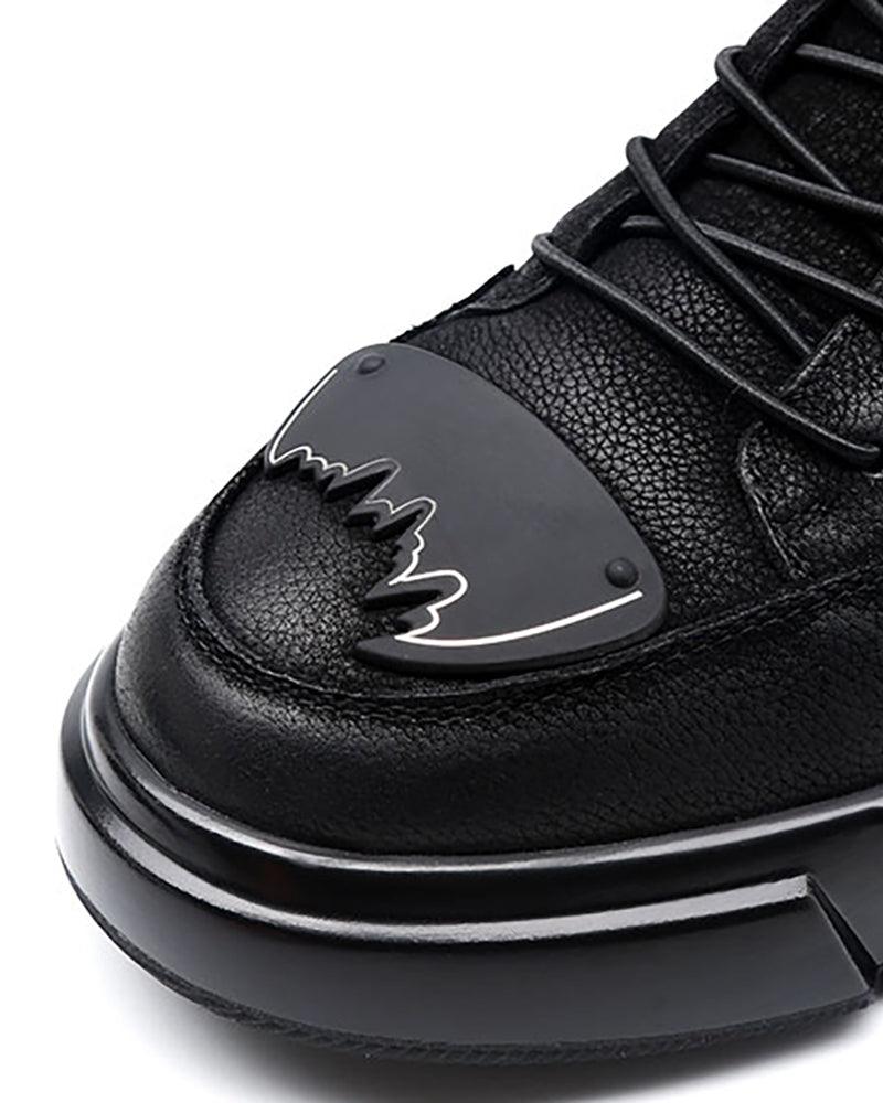 Motorcycle Leather High-top Techwear Sneakers