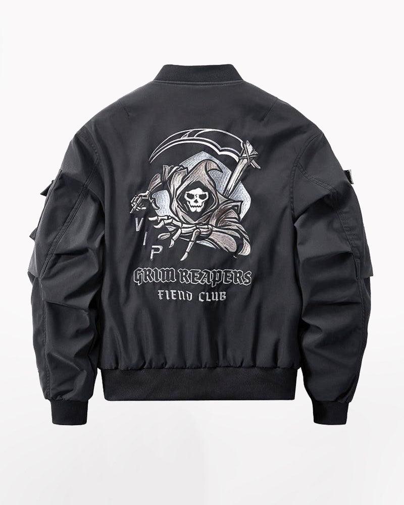Techwear Skull Black Bomber Cyberpunk Jacket