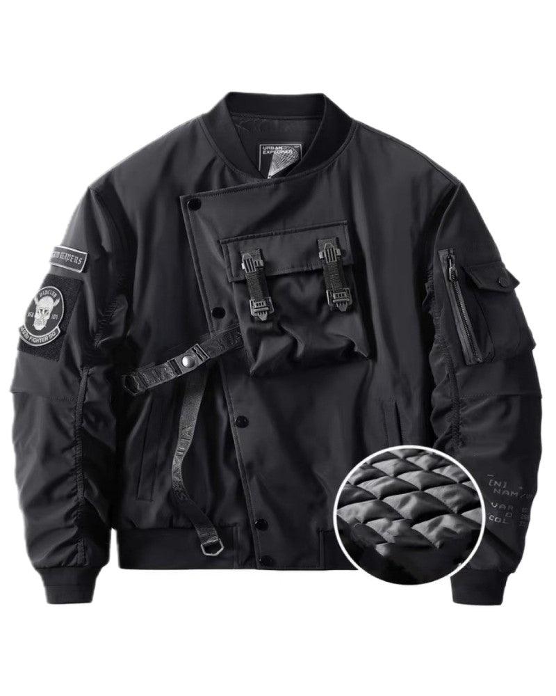 Techwear Skull Black Bomber Cyberpunk Jacket
